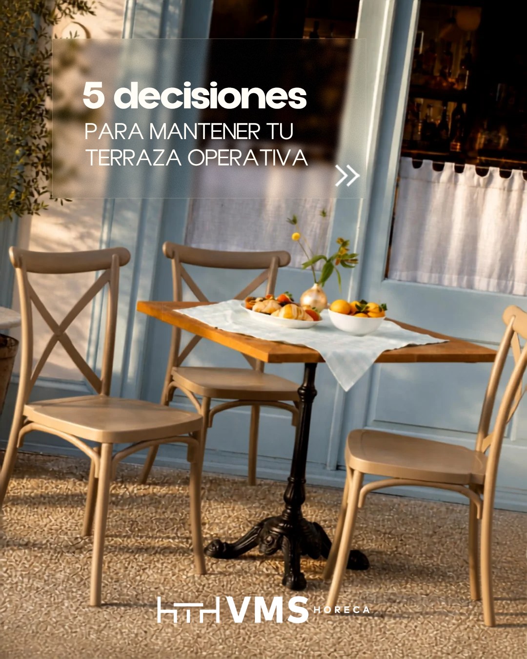 ¿Tu terraza está lista para rendir más?La nueva temporada empieza con decisiones que se notan: mejor circulación, mobiliario apilable, materiales resistentes, fácil mantenimiento y una estética coherente.En VMS Horeca te ayudamos a preparar tu terraza para que sea más práctica, atractiva y rentable.📩 Escríbenos y te asesoramos.#MobiliarioHoreca #TerrazasHoreca #HosteleriaProfesional #DiseñoDeTerrazas #VMSHoreca