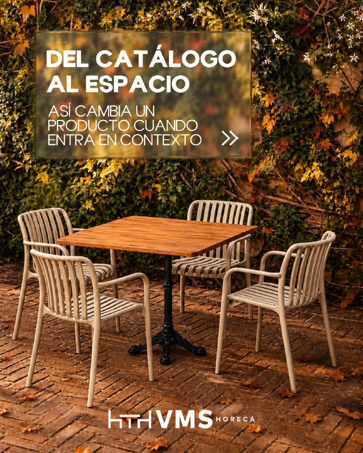 Del catálogo al espacio hay un paso clave: el contexto.
Un producto puede verse bien en una ficha… pero es en el proyecto donde realmente demuestra su valor.
En VMS Horeca te ayudamos a imaginar cómo cada silla, mesa o combinación puede transformar un restaurante, cafetería, hotel o terraza según la identidad de tu espacio.
Porque no es solo elegir mobiliario.
Es elegir cómo quieres que se perciba tu proyecto.
📩 Si estás diseñando un nuevo espacio, escríbenos y te asesoramos.
#MobiliarioHoreca #DiseñoHoreca #InteriorismoComercial #HosteleriaProfesional #VMSHoreca