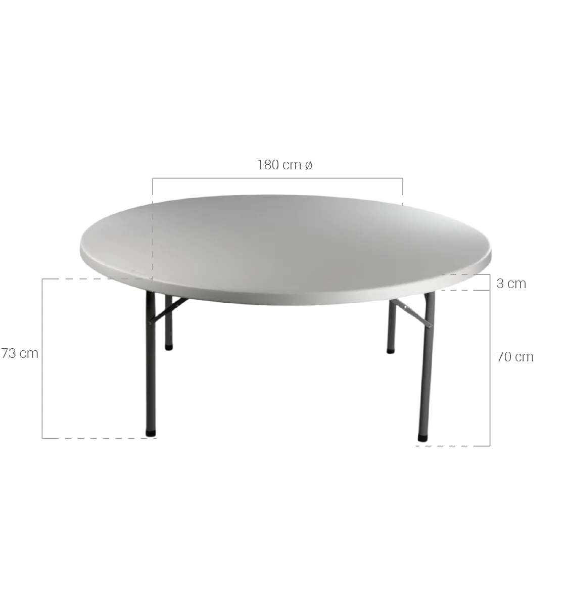medidas mesa harmonia redonda 180cm Ø x 74cm