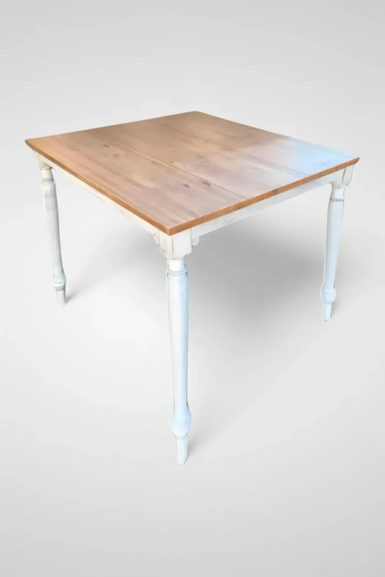 Mesa Madera Alta Patas Torneadas 90x90cm