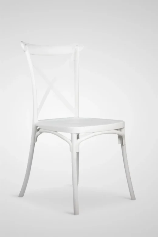 Silla Crossback resina blanca