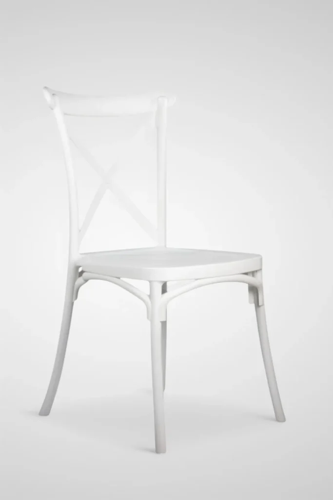 Silla Crossback resina blanca