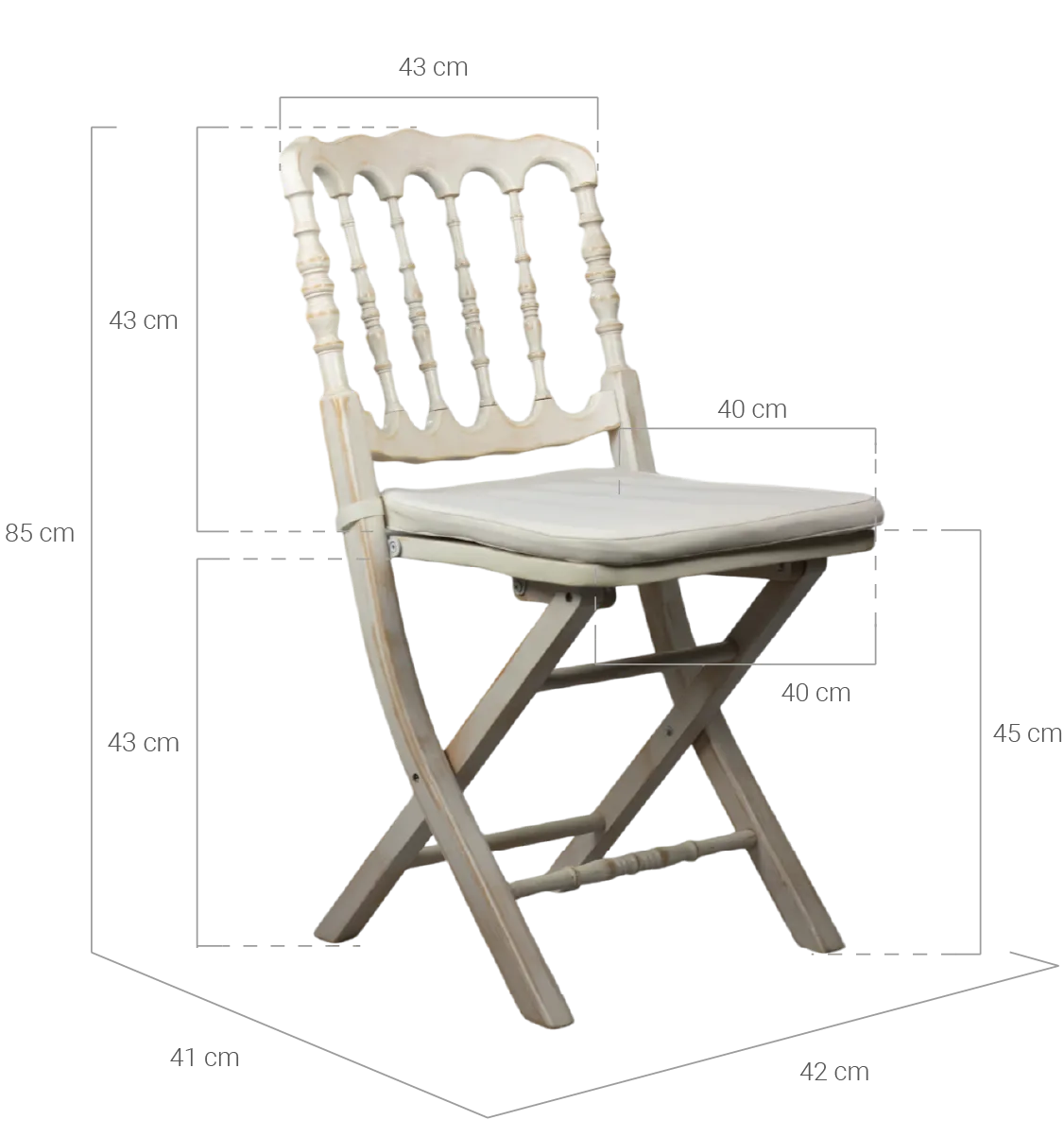 medidas silla napoleon plegable decape