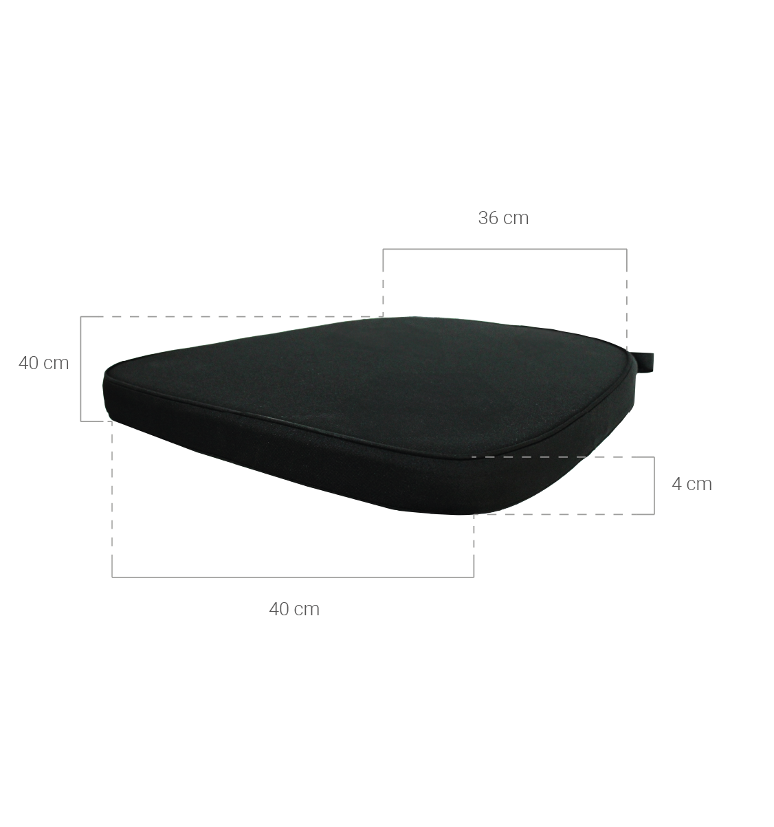 medidas Cojín Poliéster Standard Velcro Negro