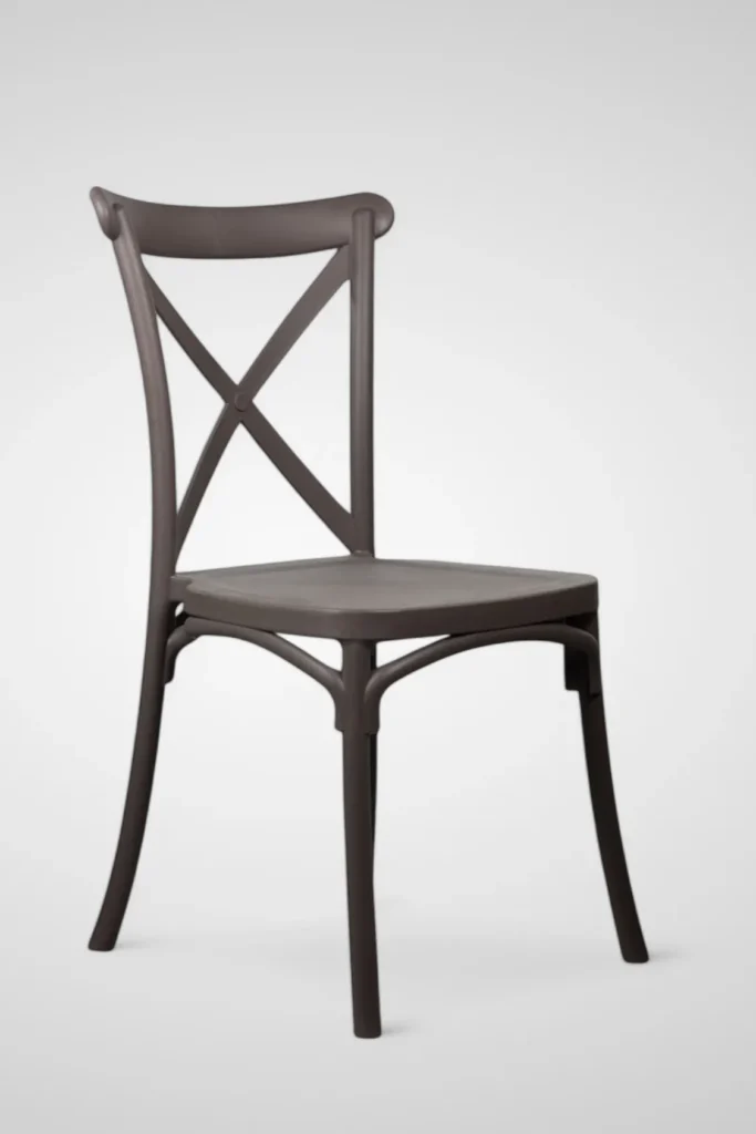 Silla Crossback resina gris
