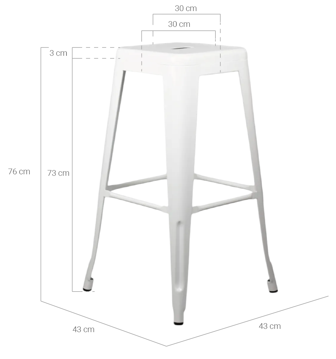 medidas taburete stilix blanco
