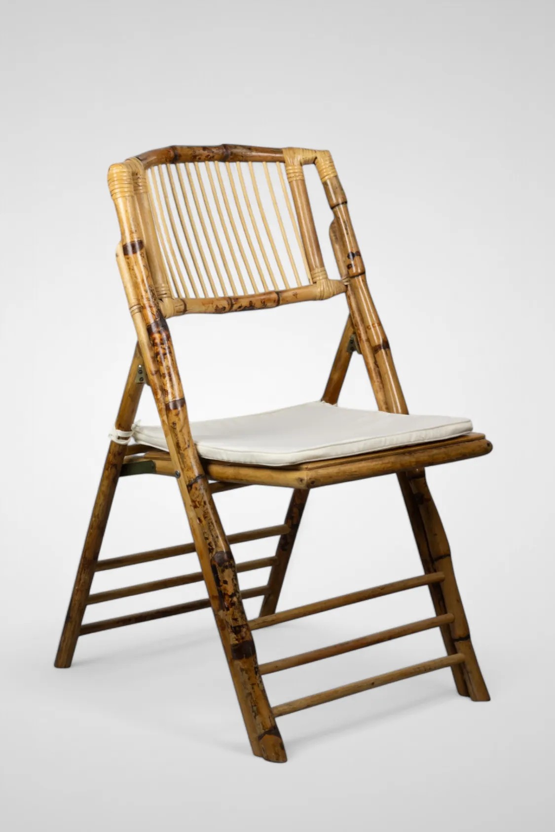 Silla Bambú Plegable Natural con cojín