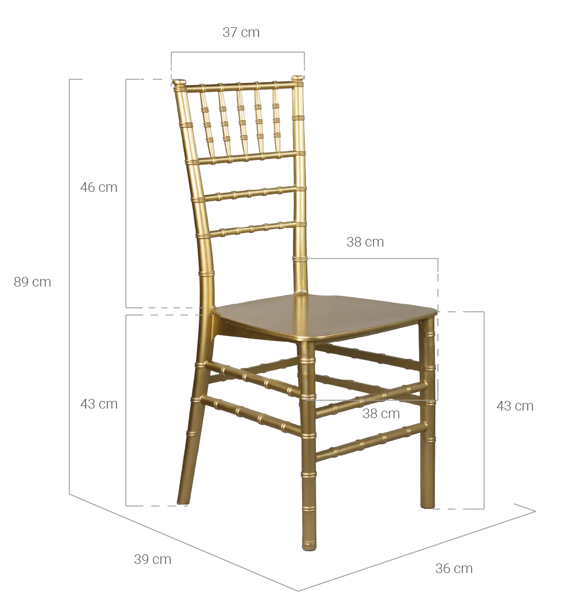 medidas silla tiffany new compact oro
