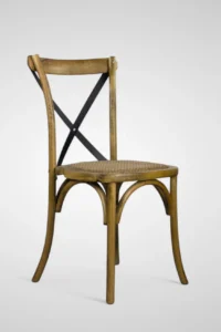 Silla Crossback Madera con Respaldo Metal