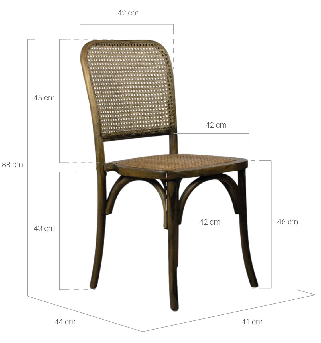 medidas silla regina nogal