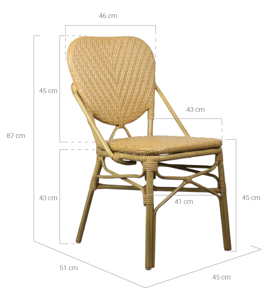 medidas silla indonesia natural