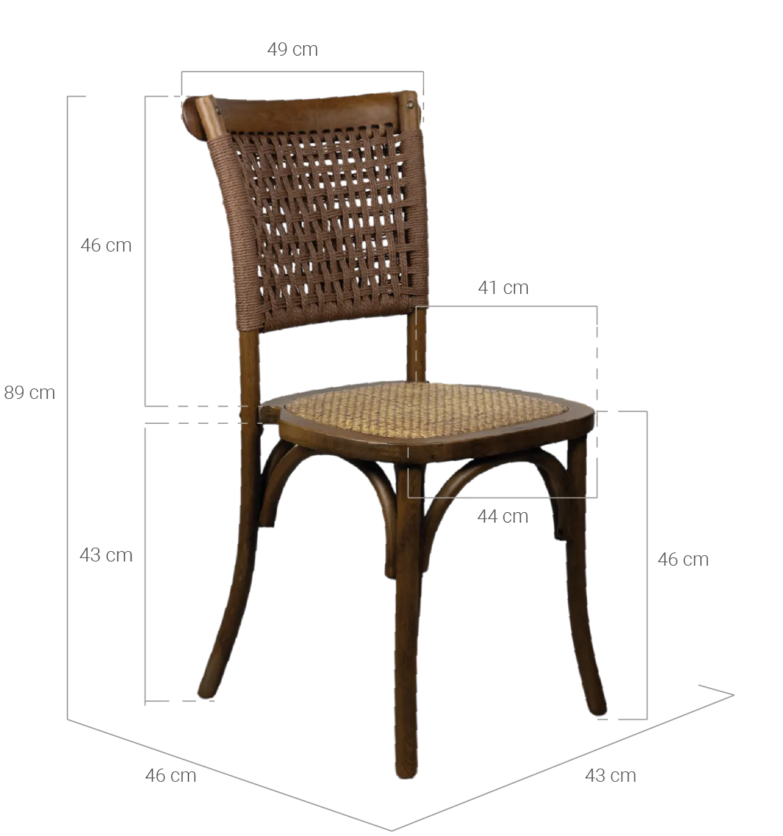 medidas silla toscana nogal