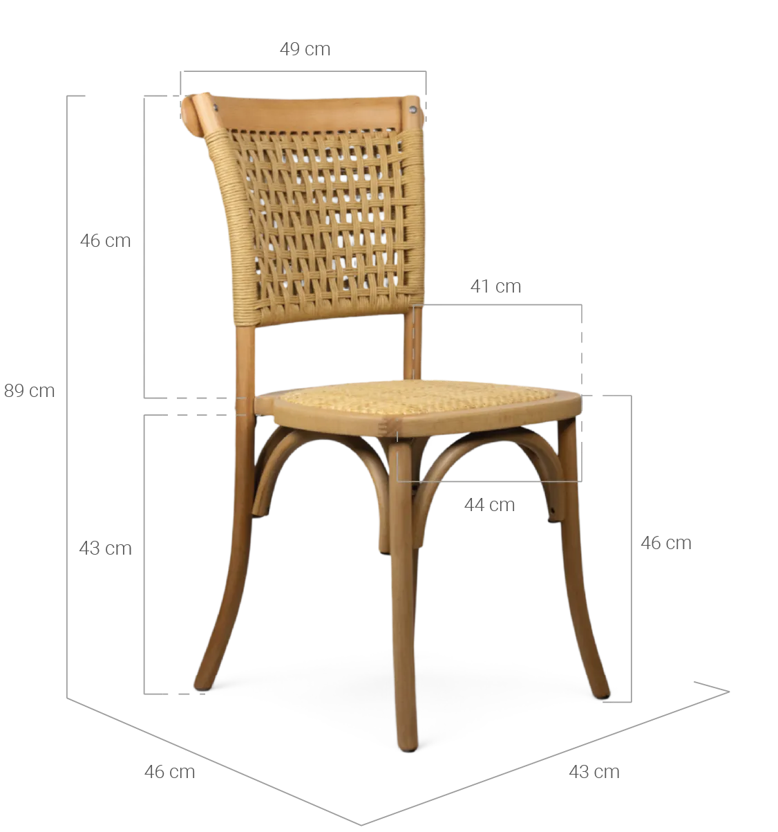 medidas silla toscana natural