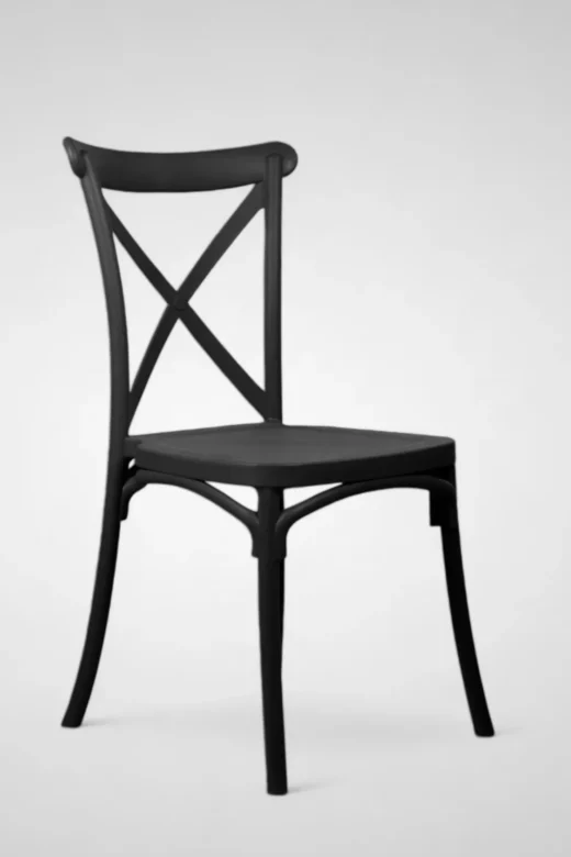 silla crossback resina negro