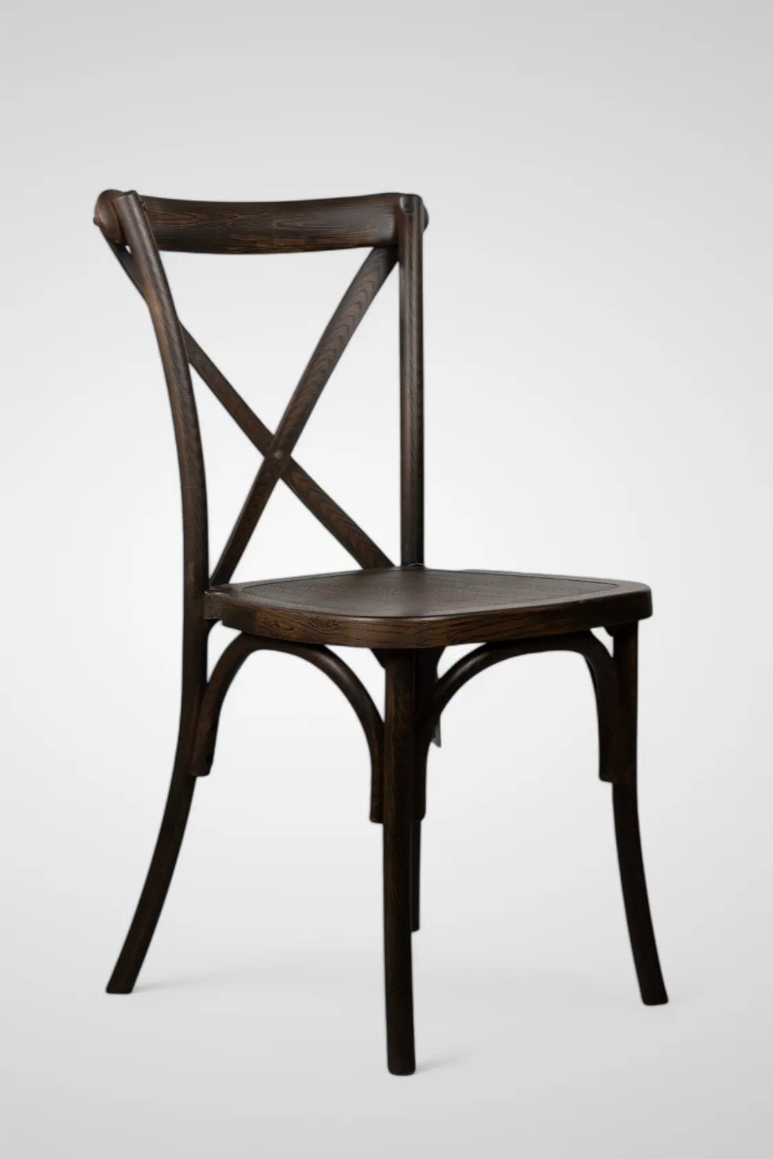 Silla Crossback Efecto Madera Nogal