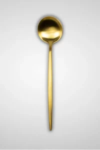 Colher de mesa em aço inoxidável dourado 18/10