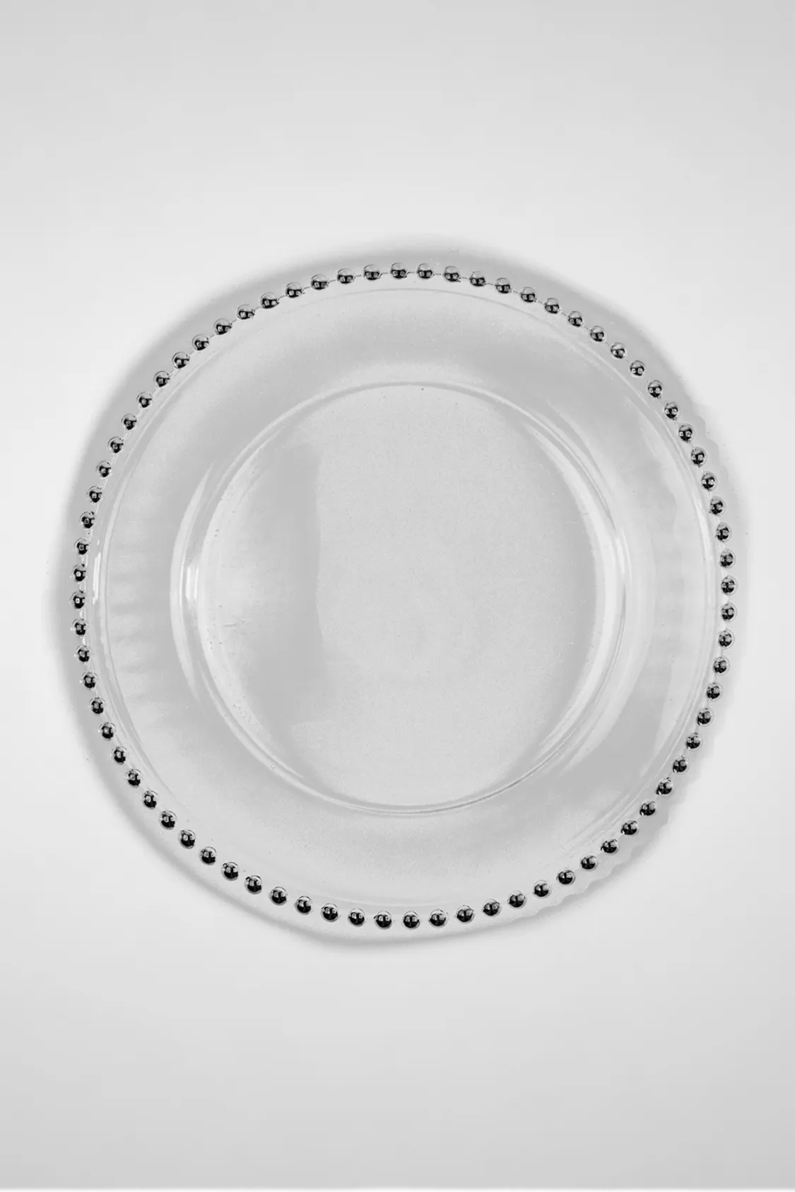 Bajoplato Cristal Silver Pearls