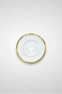 Prato para pão radial com rebordo dourado