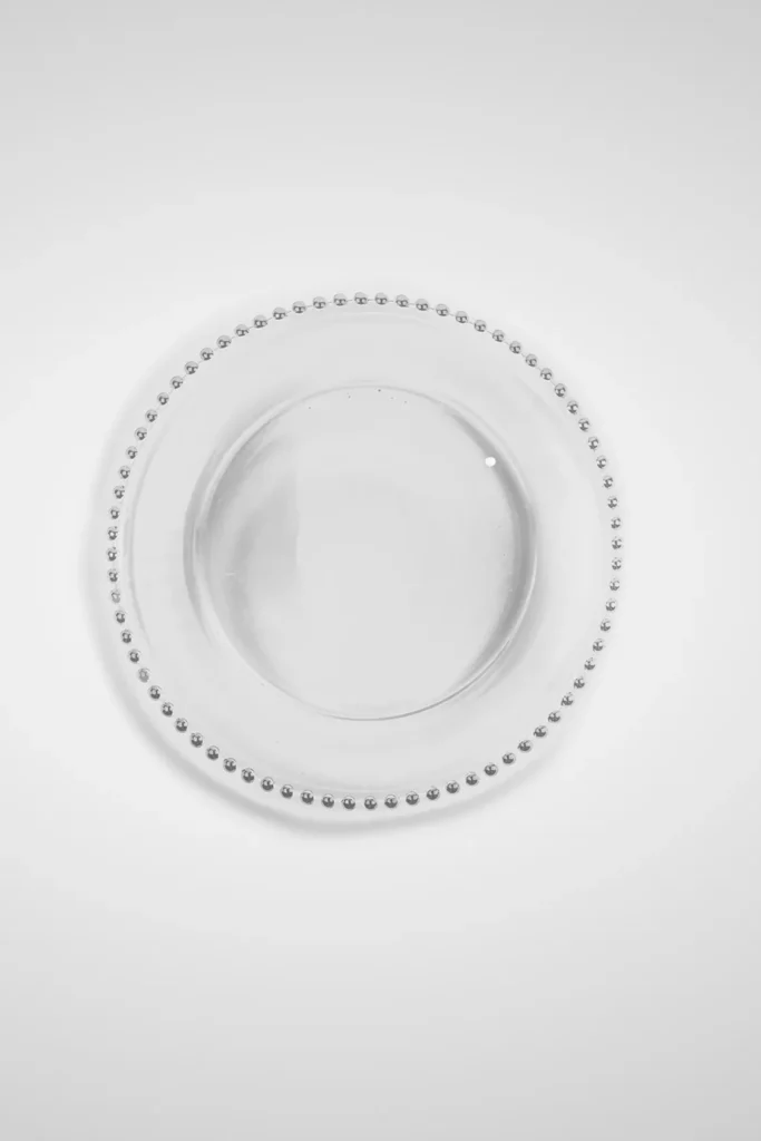 bajoplato cristal transparente pearls