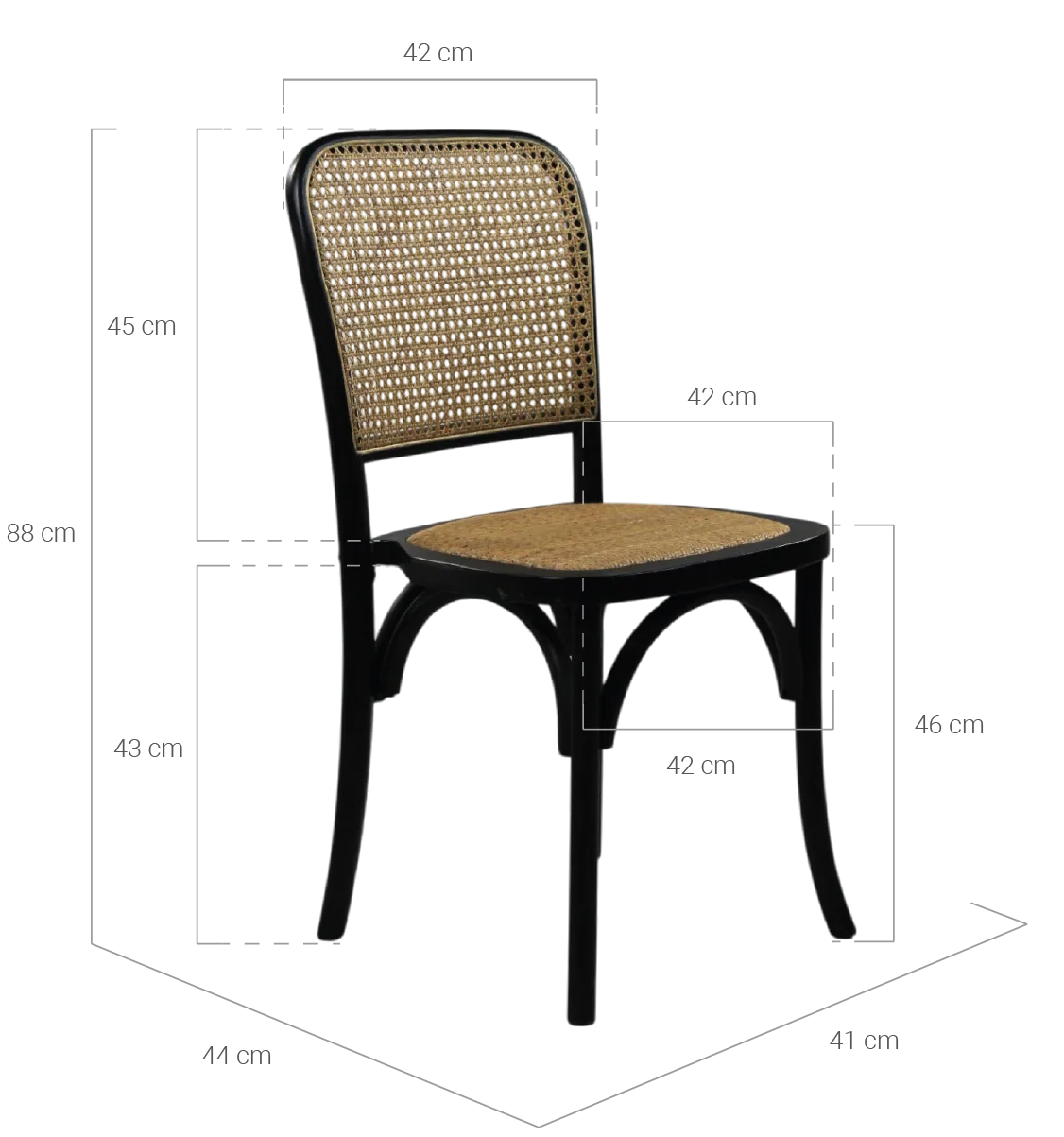 medidas silla regina negra