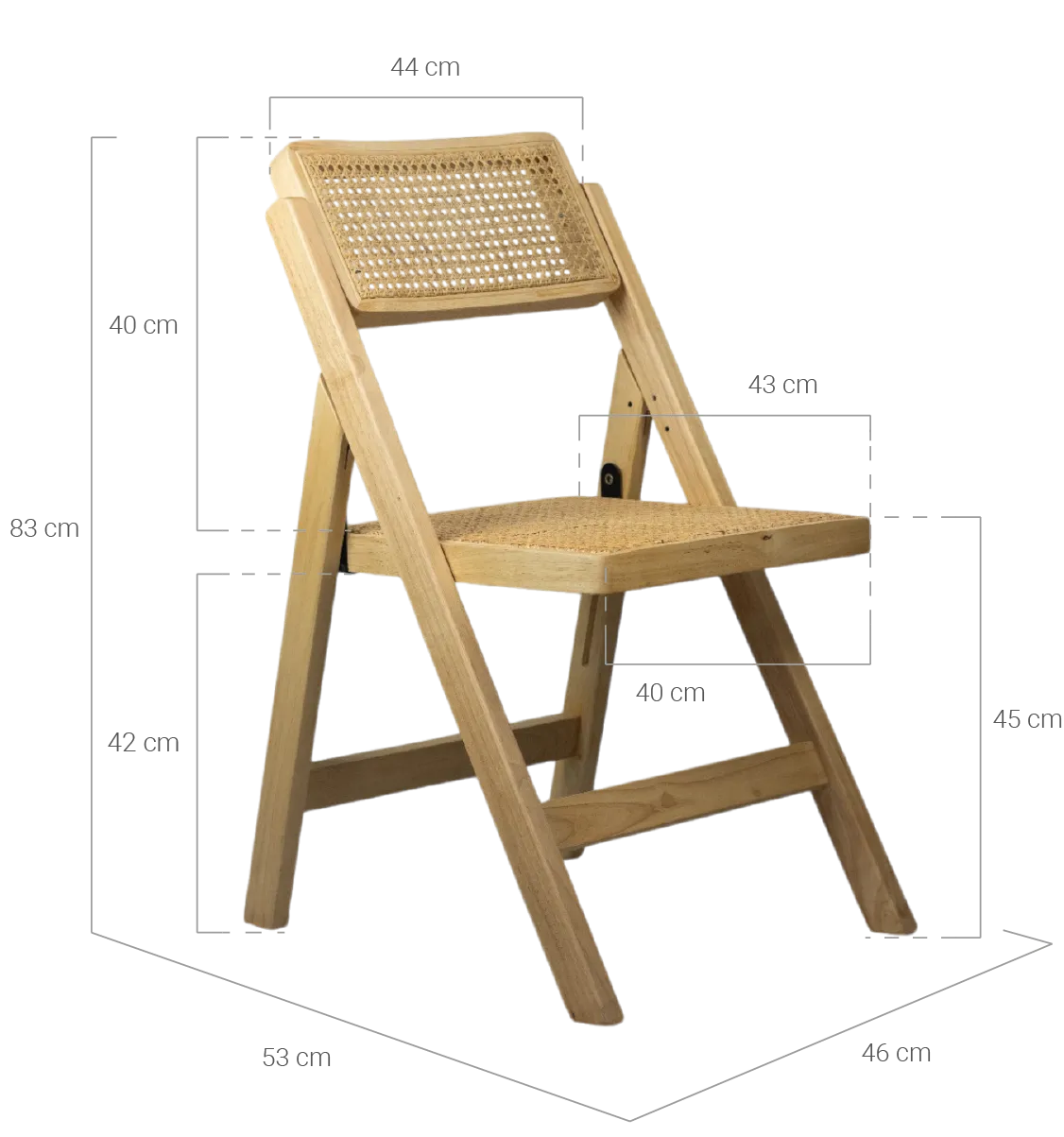 medidas silla nordika plegable natural