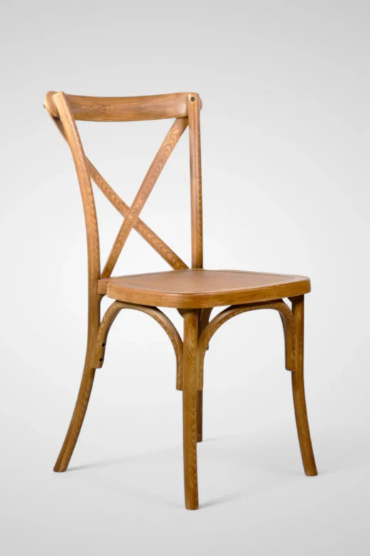Silla crossback efecto madera teca