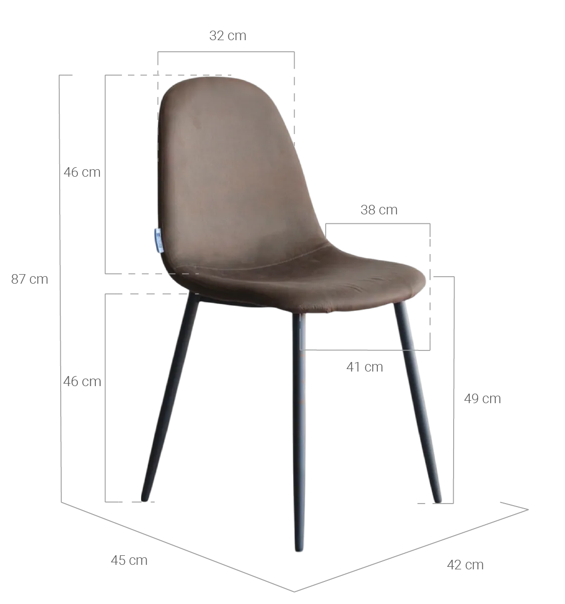 medidas silla elite cafe oscuro