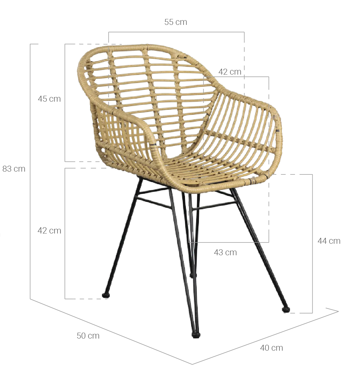 medidas sillon kuda