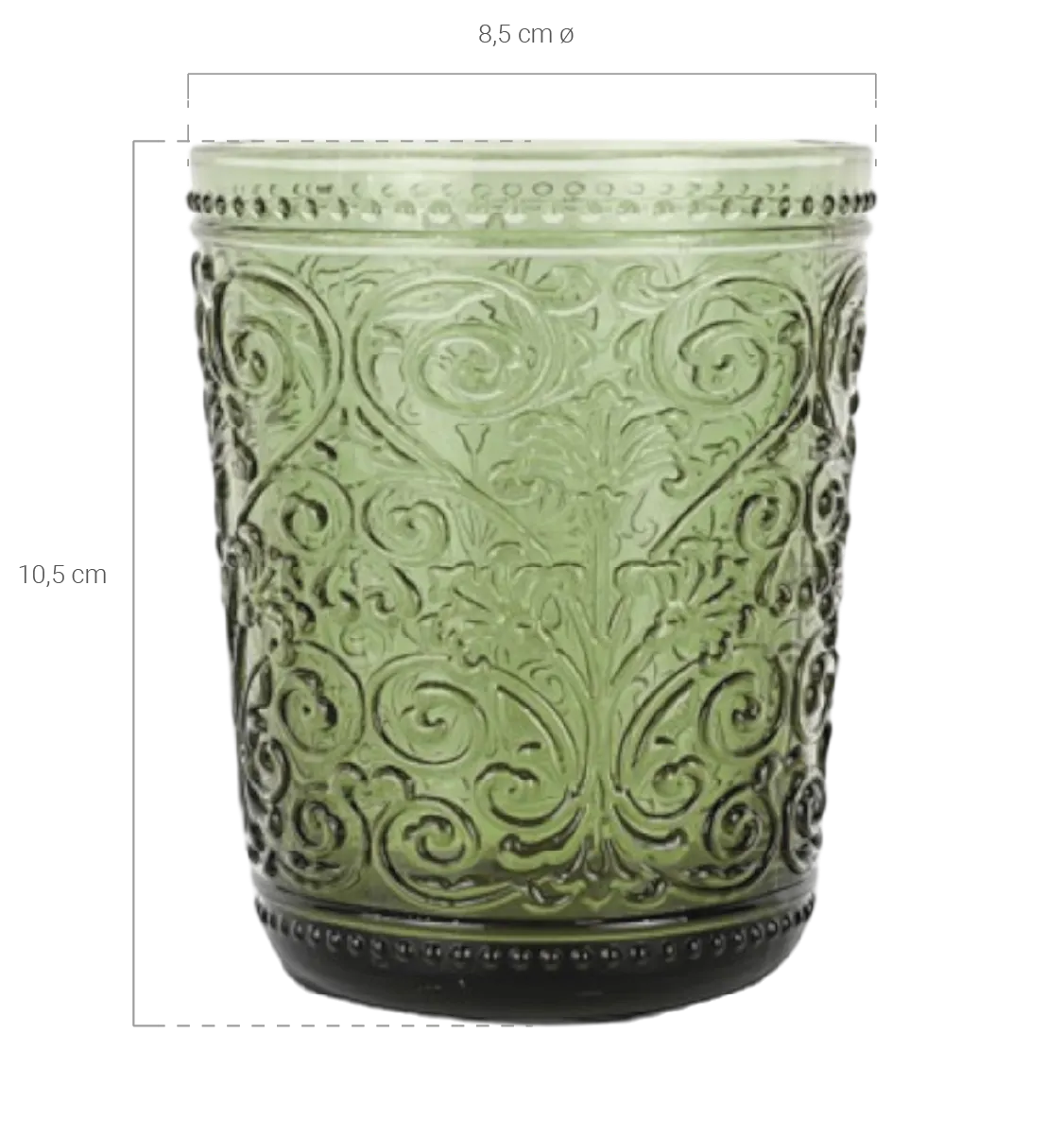medidas vaso barroc verde