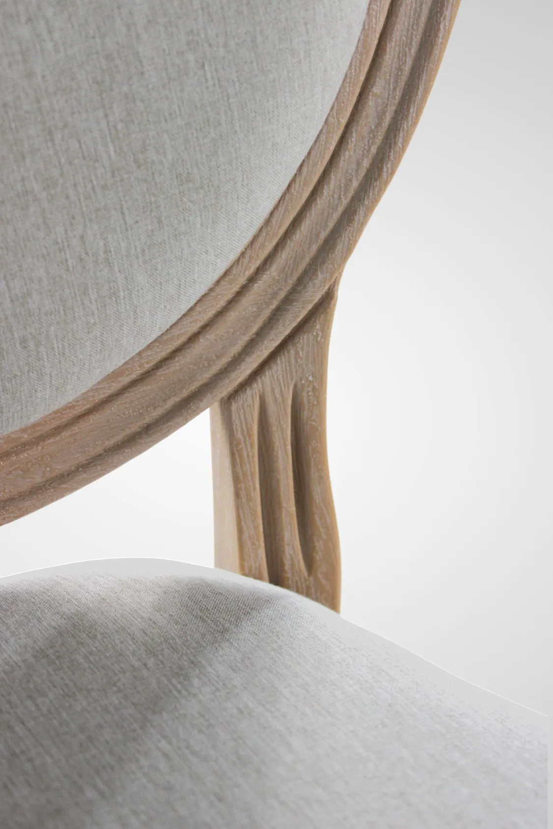 Silla Luis XVI Resina Efecto Madera Decapé Respaldo Lino - Imagen 8