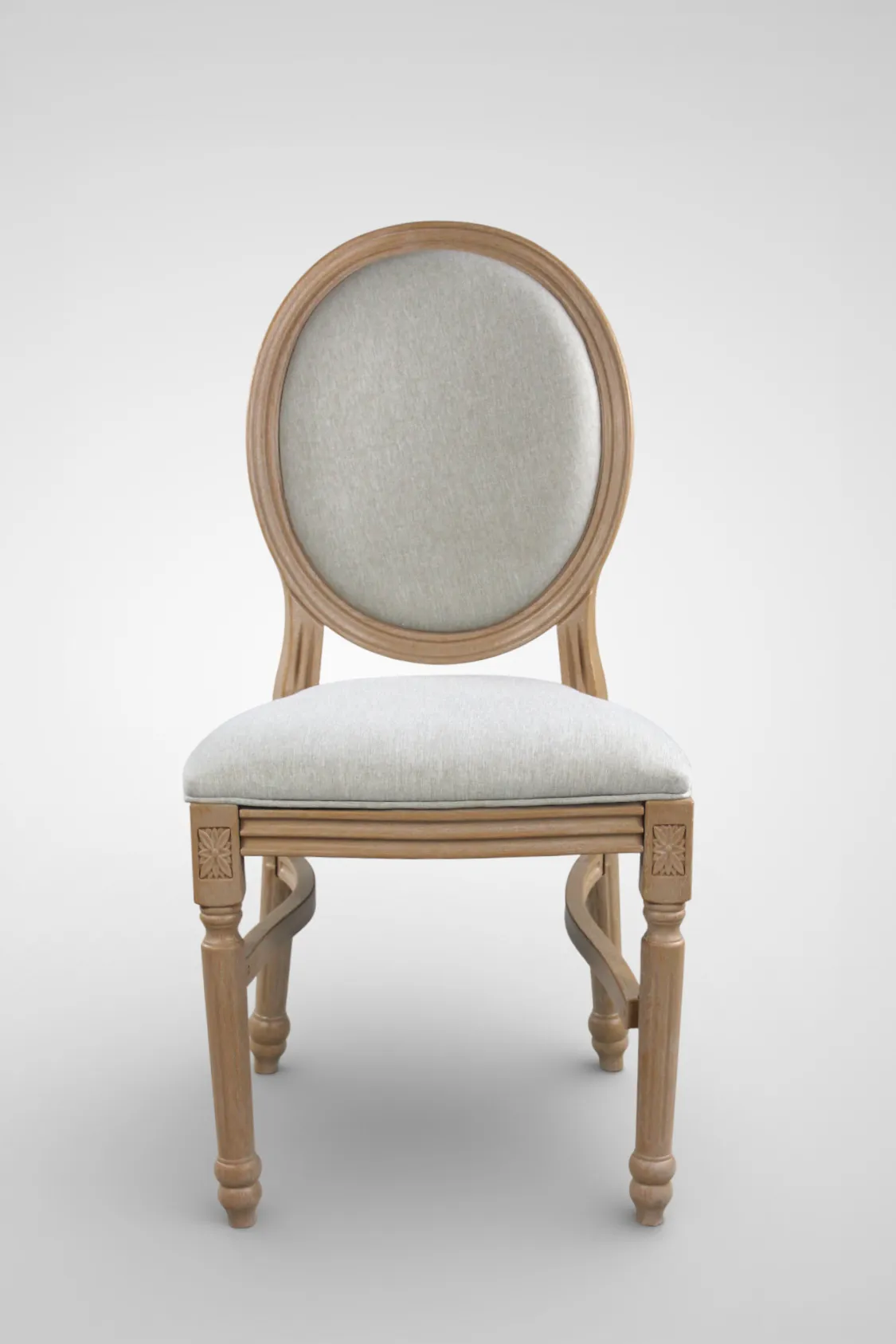 Silla Luis XVI Resina Efecto Madera Decapé Respaldo Lino - Imagen 4